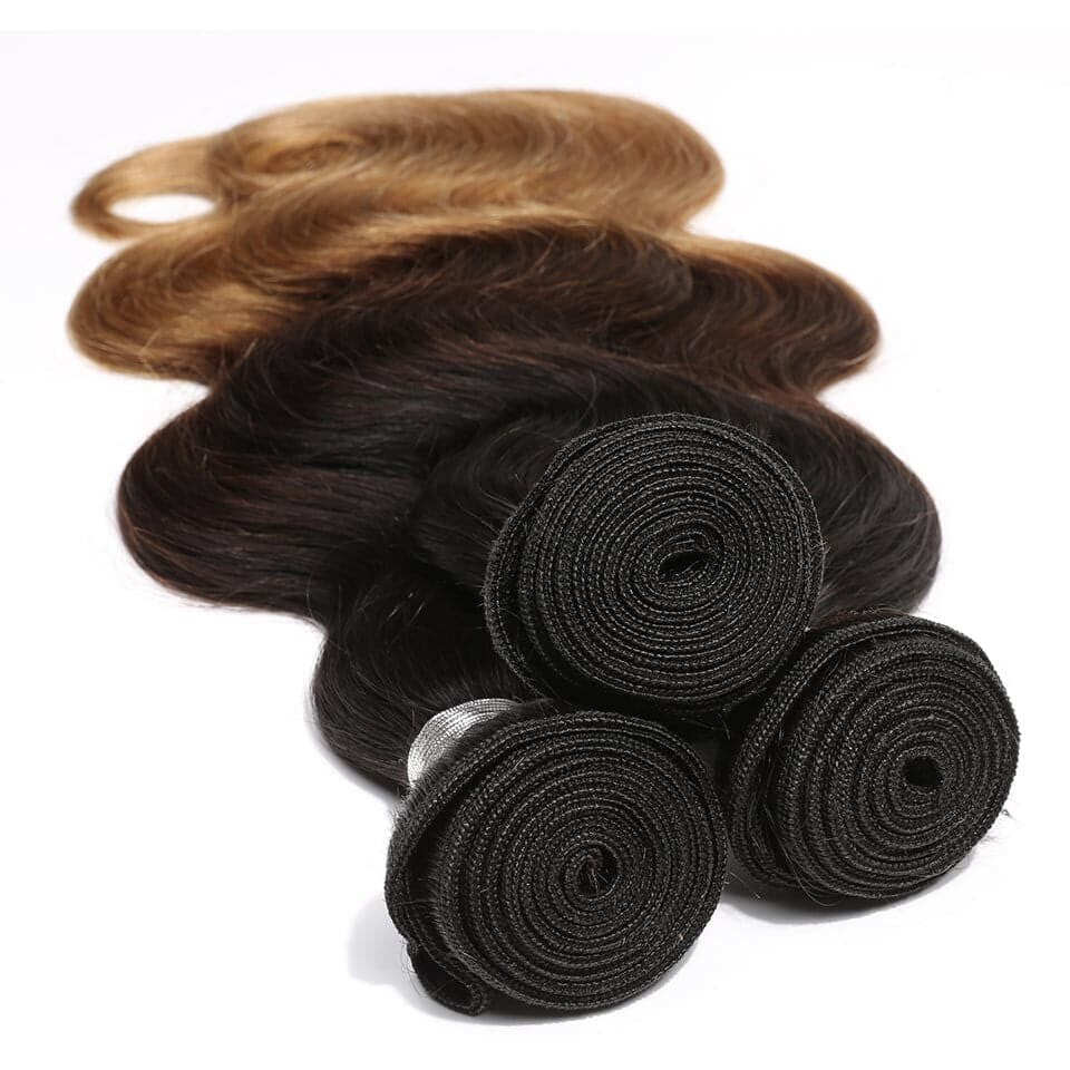 Ombre Color 1b/4/27 Body Wave 3 Bundles Virgin Hair