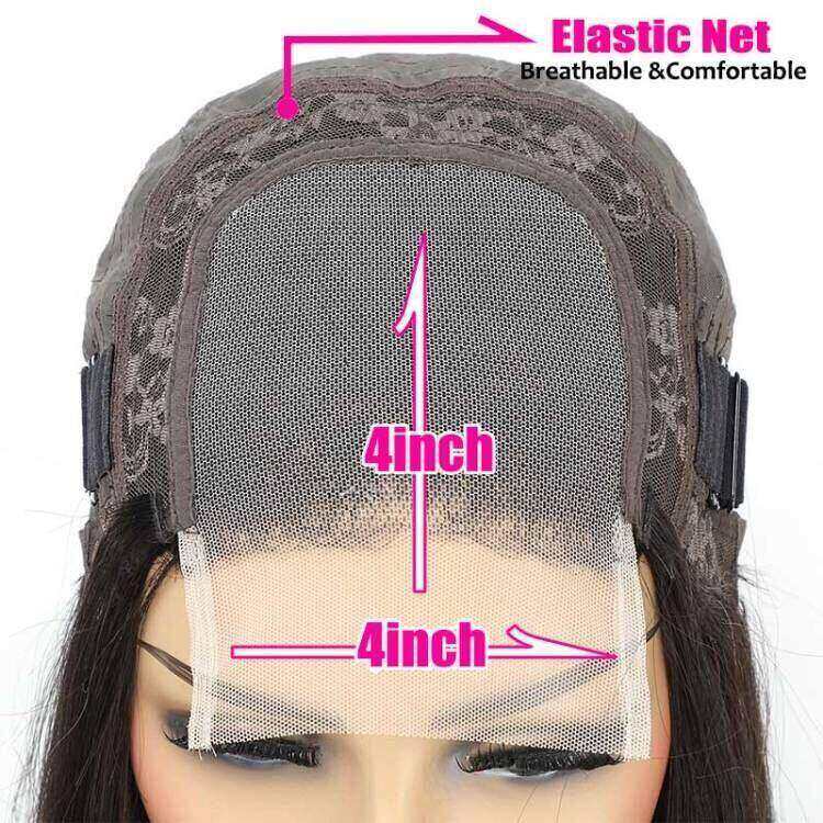 Glueless 4x4 Transparent Lace Closure Body Wave Wigs 100% Human Hair