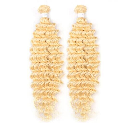 613 Blonde Deep Wave 3 Bundles human hair