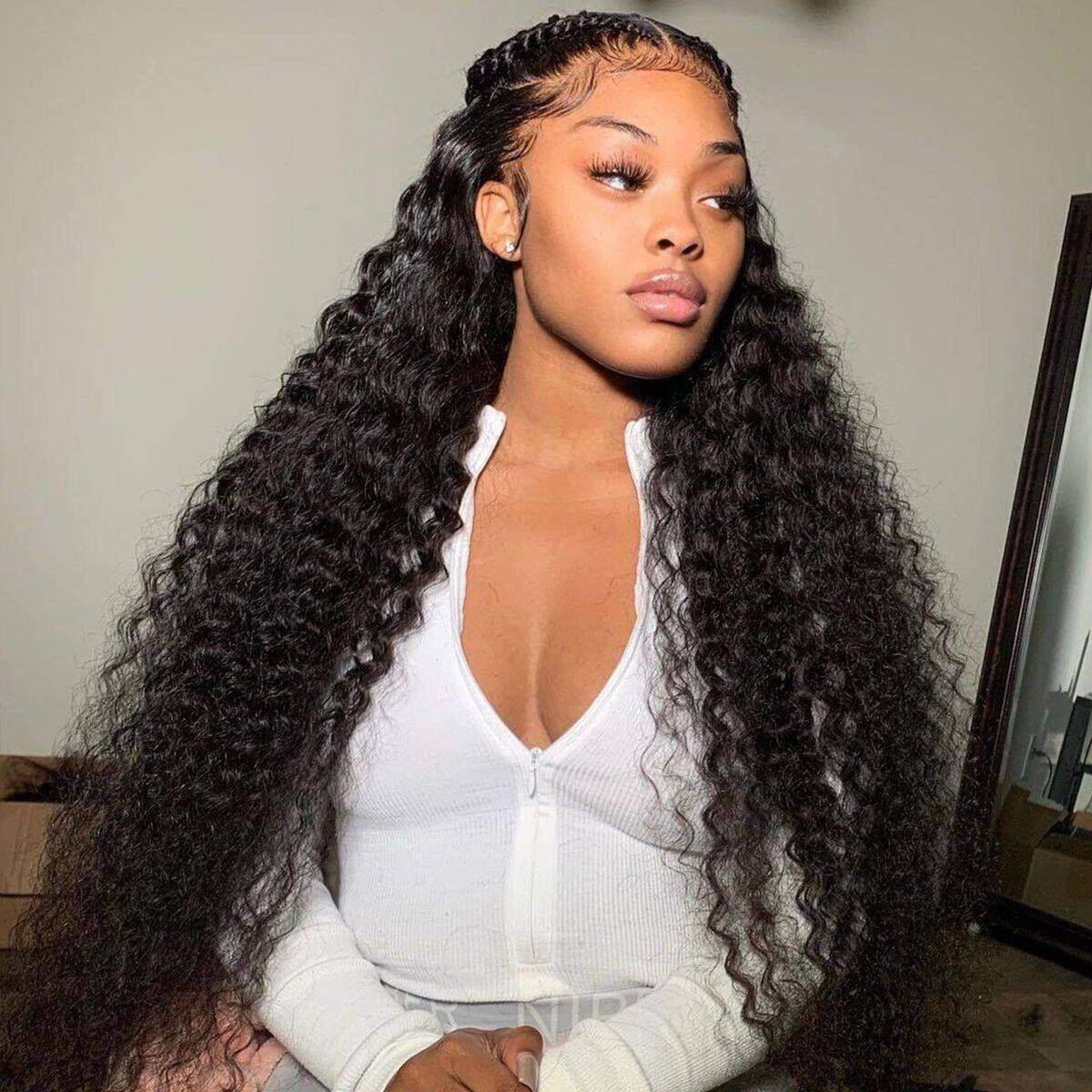 13x6 Full HD Lace Wigs Deep Wave Human Hair Parting Max Wigs Pre Plucked Natural Hairline