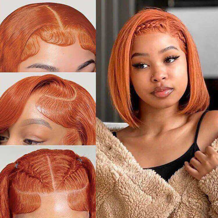 Superlove Hair 13x4 Lace Orange Ginger Bob Wig