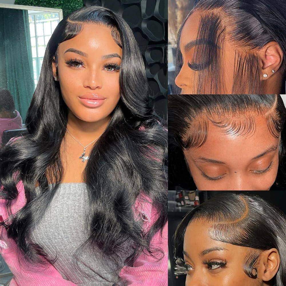 13x6 Full HD Invisible Lace Frontal Wigs Body Wave Human Hair Wigs Pre Plucked Natural Hairline