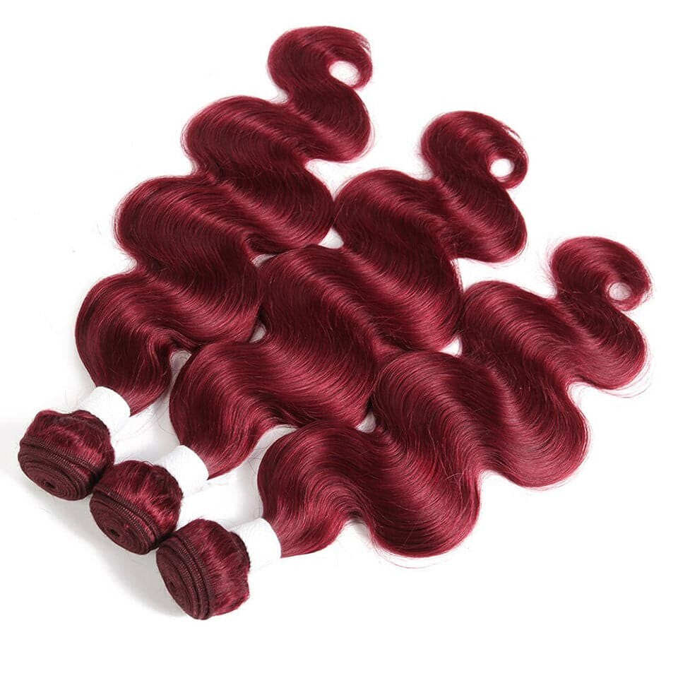 Red Bundles Burg body wave 4 Bundles 100% Virgin Human Hair Extension