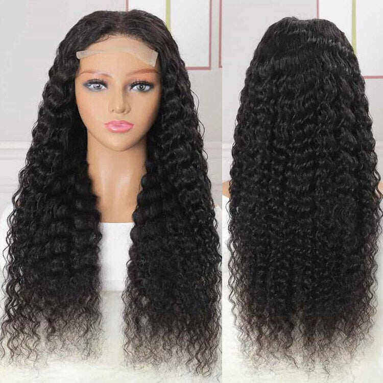 Glueless 4x4 Lace Closure Deep Wave 100% Wig