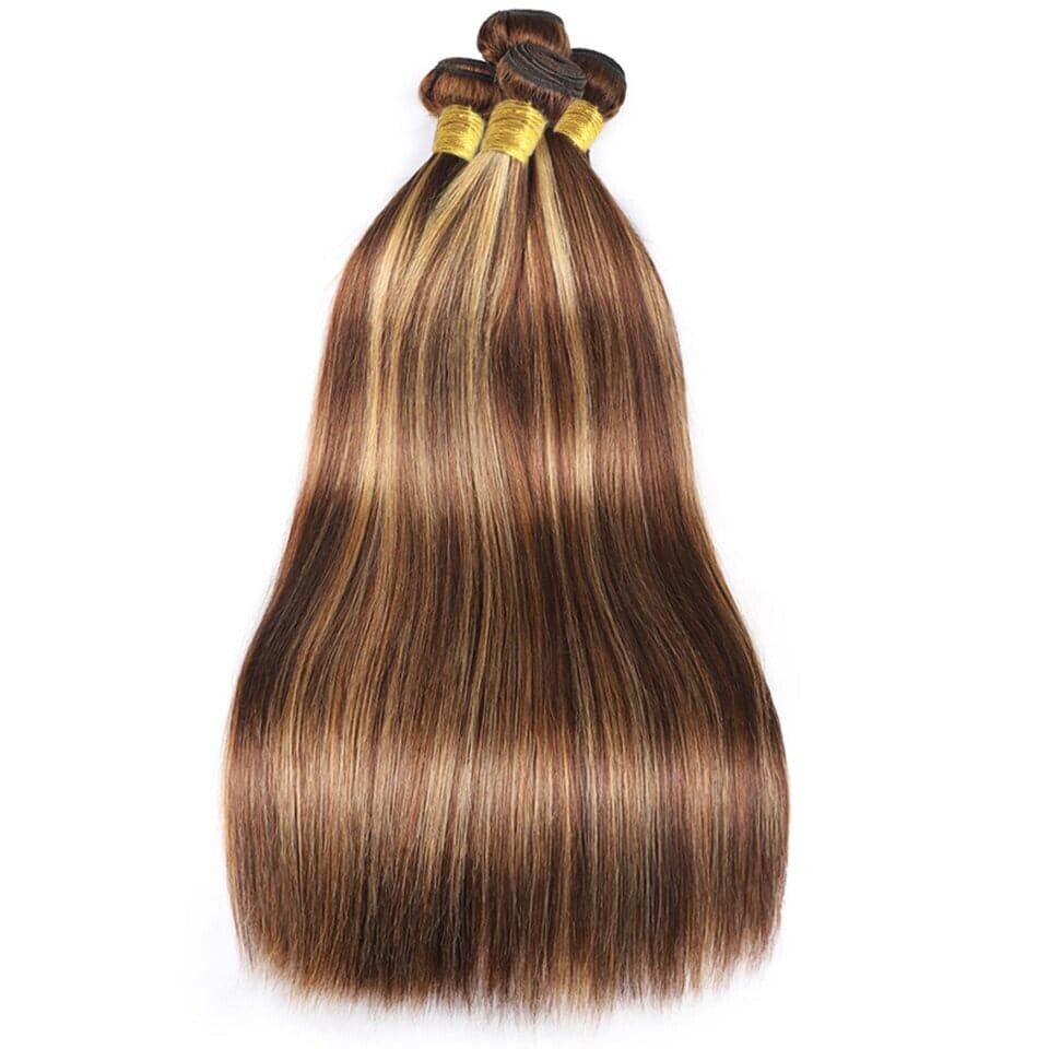 highlight #4/27 4 Bundles Straight Virgin Human Hair Extension