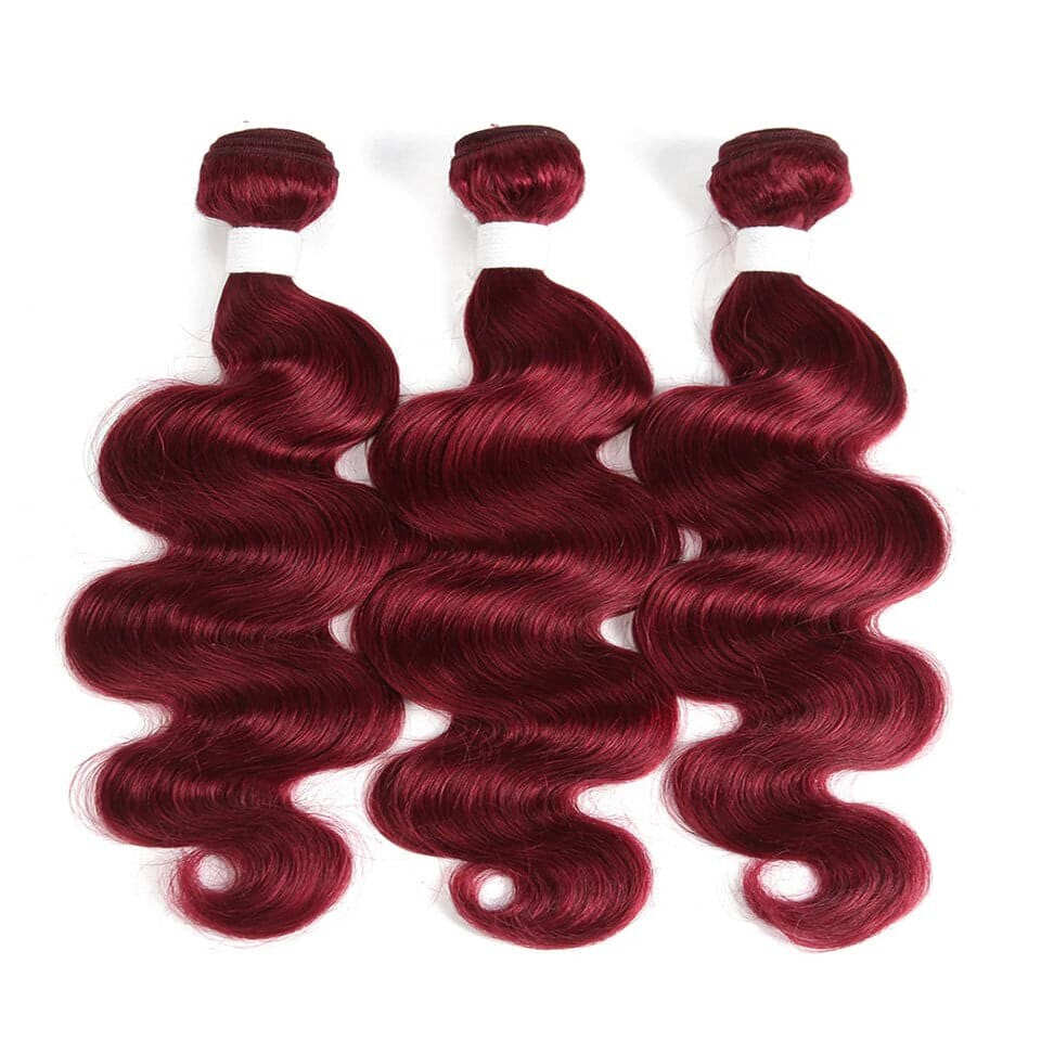 Red Bundles Burg Body Wave 3 Bundles 100% Virgin Human Hair Extension