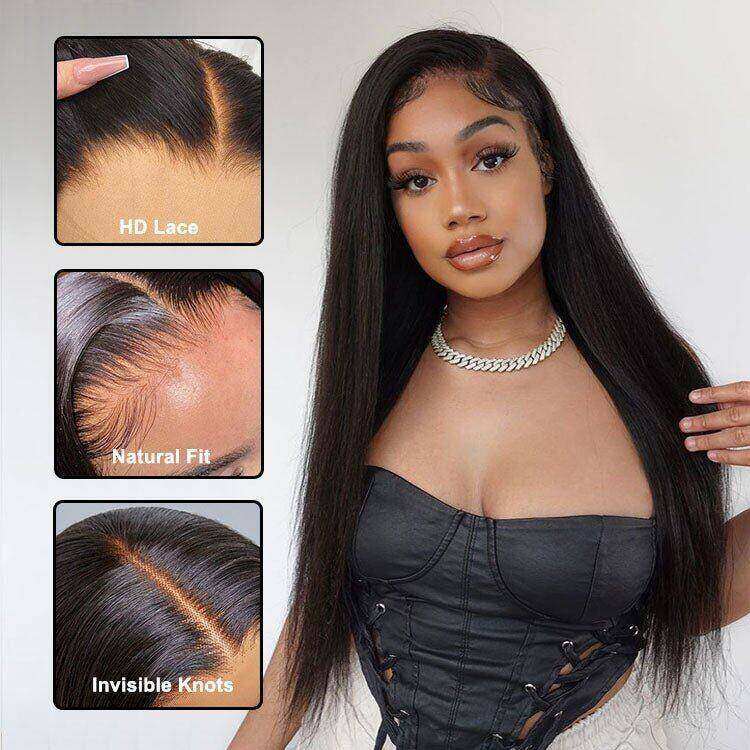 Superlove Lightning Deal 13x6 Straight Human Hair HD Transparent Lace Front Wig
