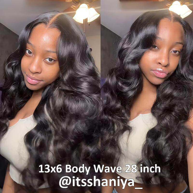 13x6 Full HD Invisible Lace Frontal Wigs Body Wave Human Hair Wigs Pre Plucked Natural Hairline