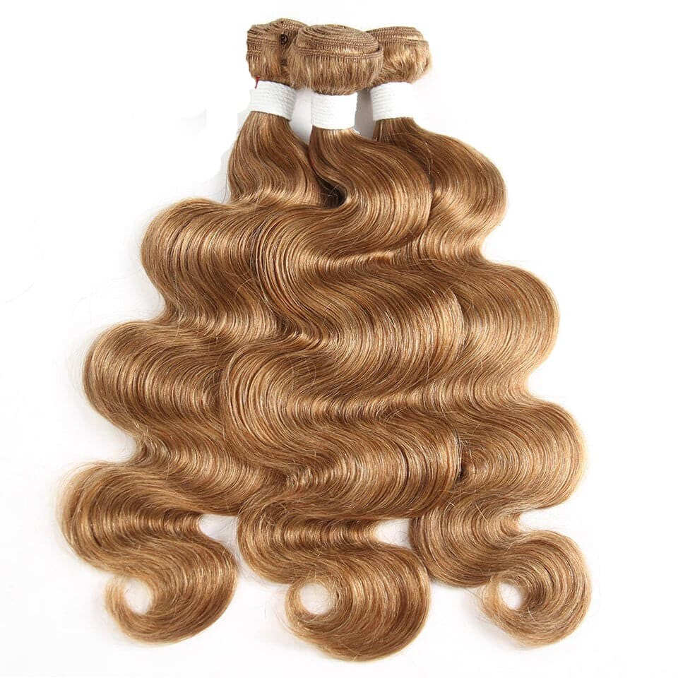 #27 Light Blonde Body Wave 3 Bundles Virgin Human Hair Extension