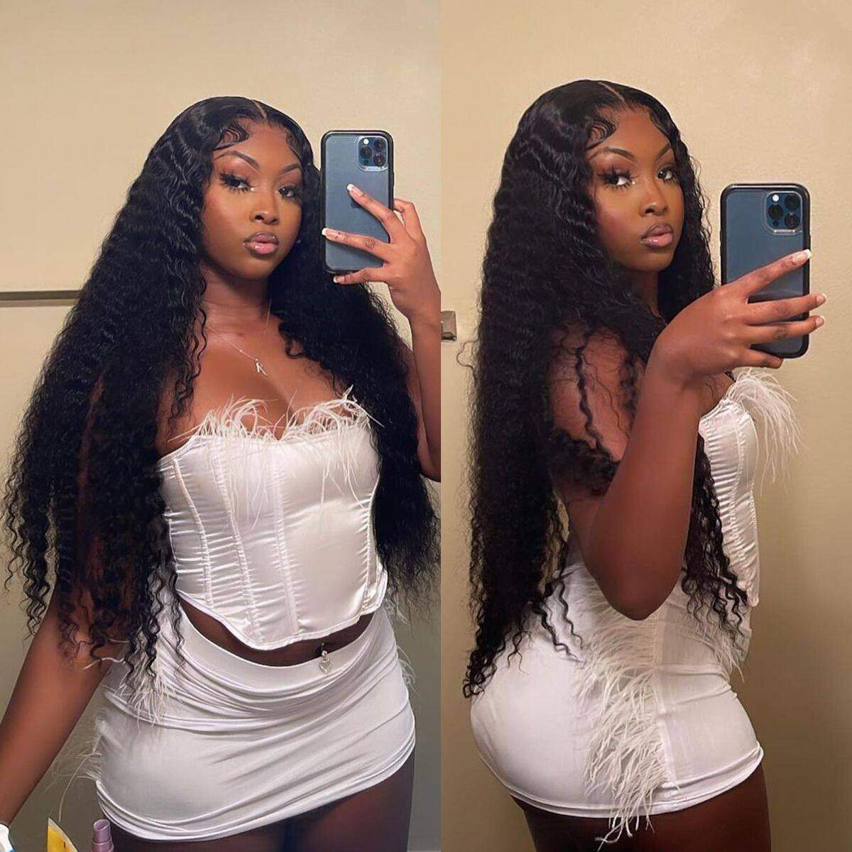 13x6 Full HD Lace Wigs Deep Wave Human Hair Parting Max Wigs Pre Plucked Natural Hairline