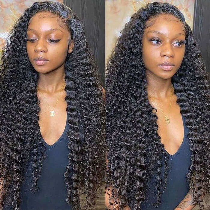 13x6 Full HD Lace Wigs Deep Wave Human Hair Parting Max Wigs Pre Plucked Natural Hairline