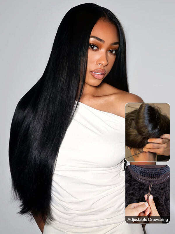 13x6 Glueless Lace Front Wig – Pre-Everything Drawstring Dome Cap, 180% Density Wear & Go Wig – US Stock