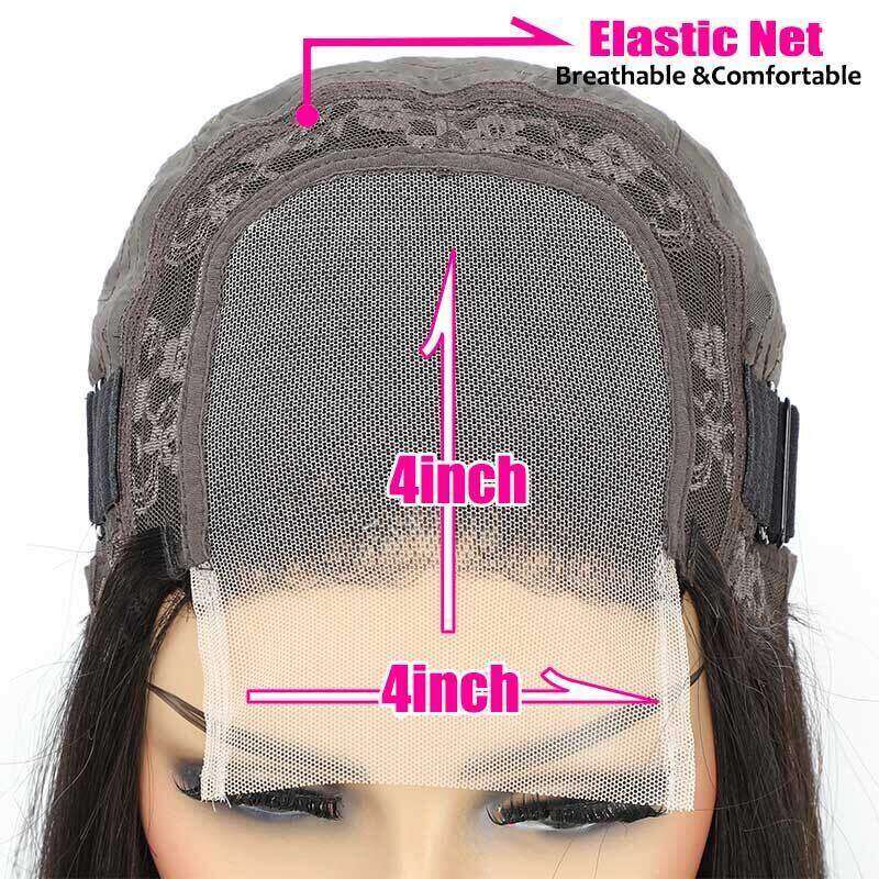 4x4 Body Wave Remy Hair Wigs Natural Black With Baby Hair