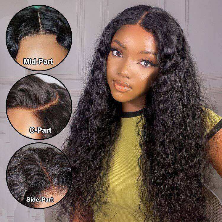 13x4 HD Transparent Lace Frontal Water Wave Wigs with Baby Hair