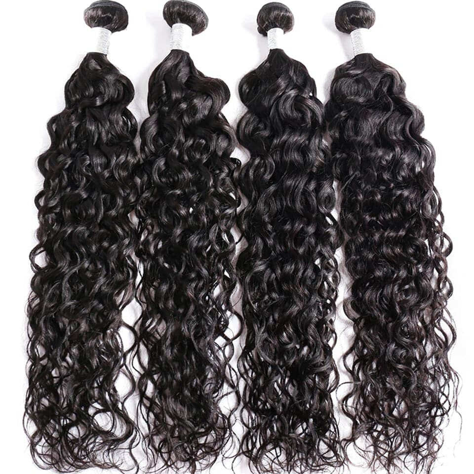 Water Wave 3 Bundles With 4x4 Lace Closure