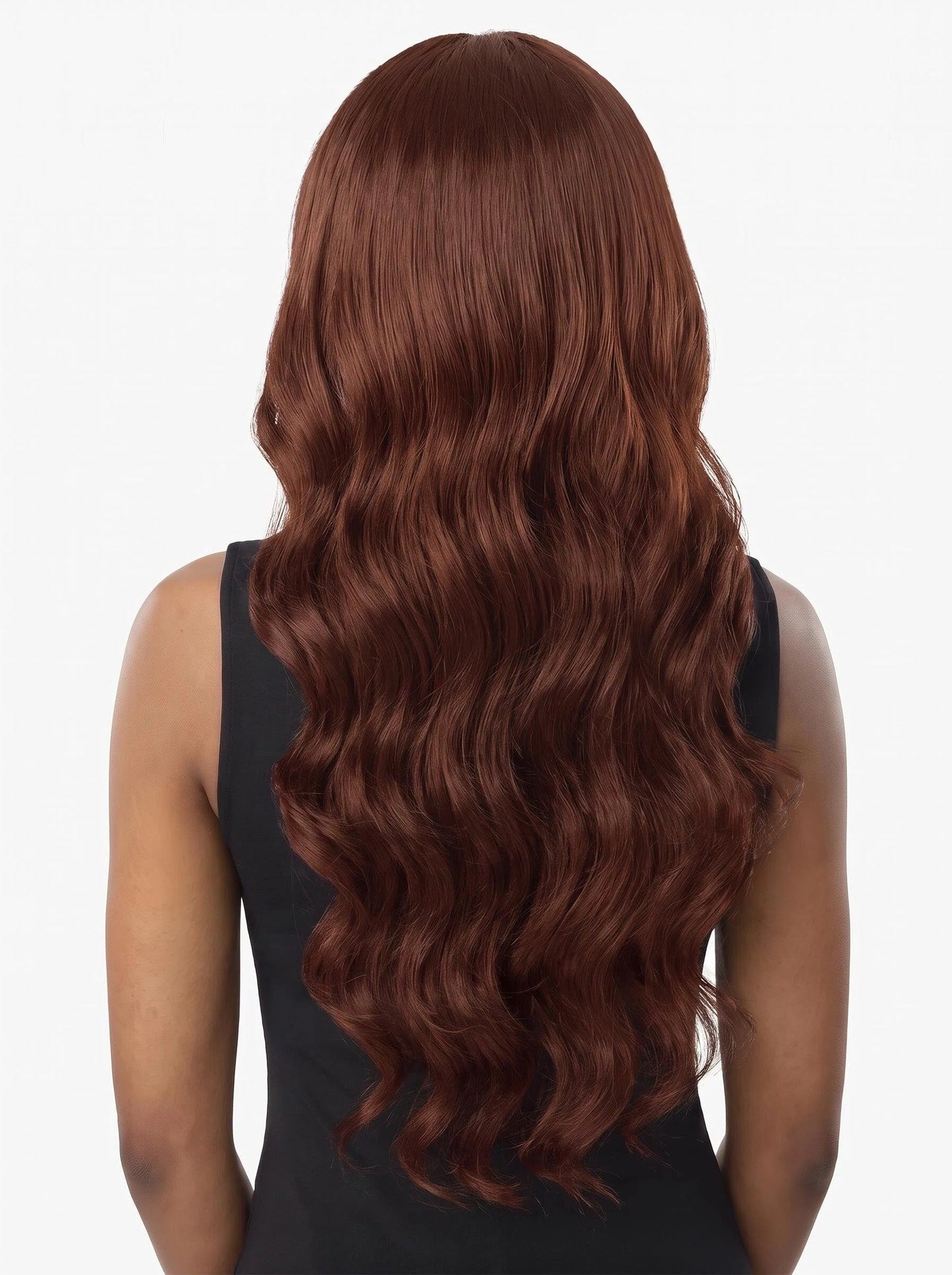 Auburn Brown Body Wave Lace Front Wig – Long Reddish Brown Human Hair Wig with Middle Part
